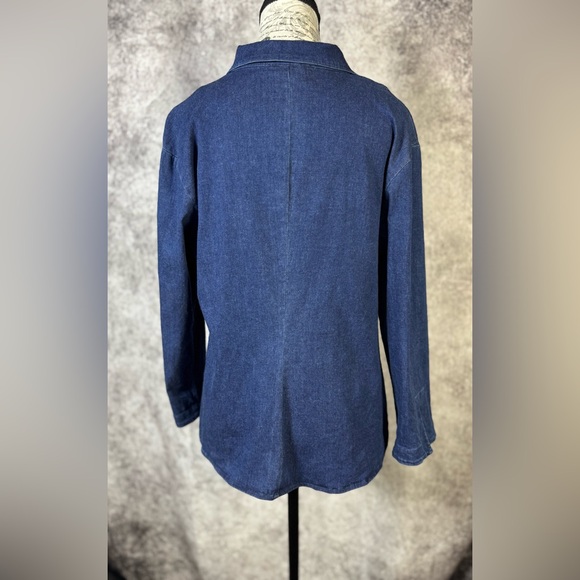 Reality USA Denim Casual Trendy Leather Lace-Up Top Size Large - Picture 6 of 12